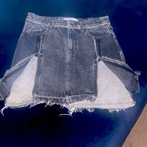 Mini Denim distressed skirt